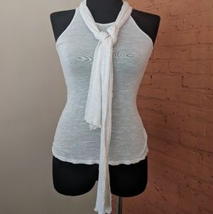 Cream tank top w/scarf